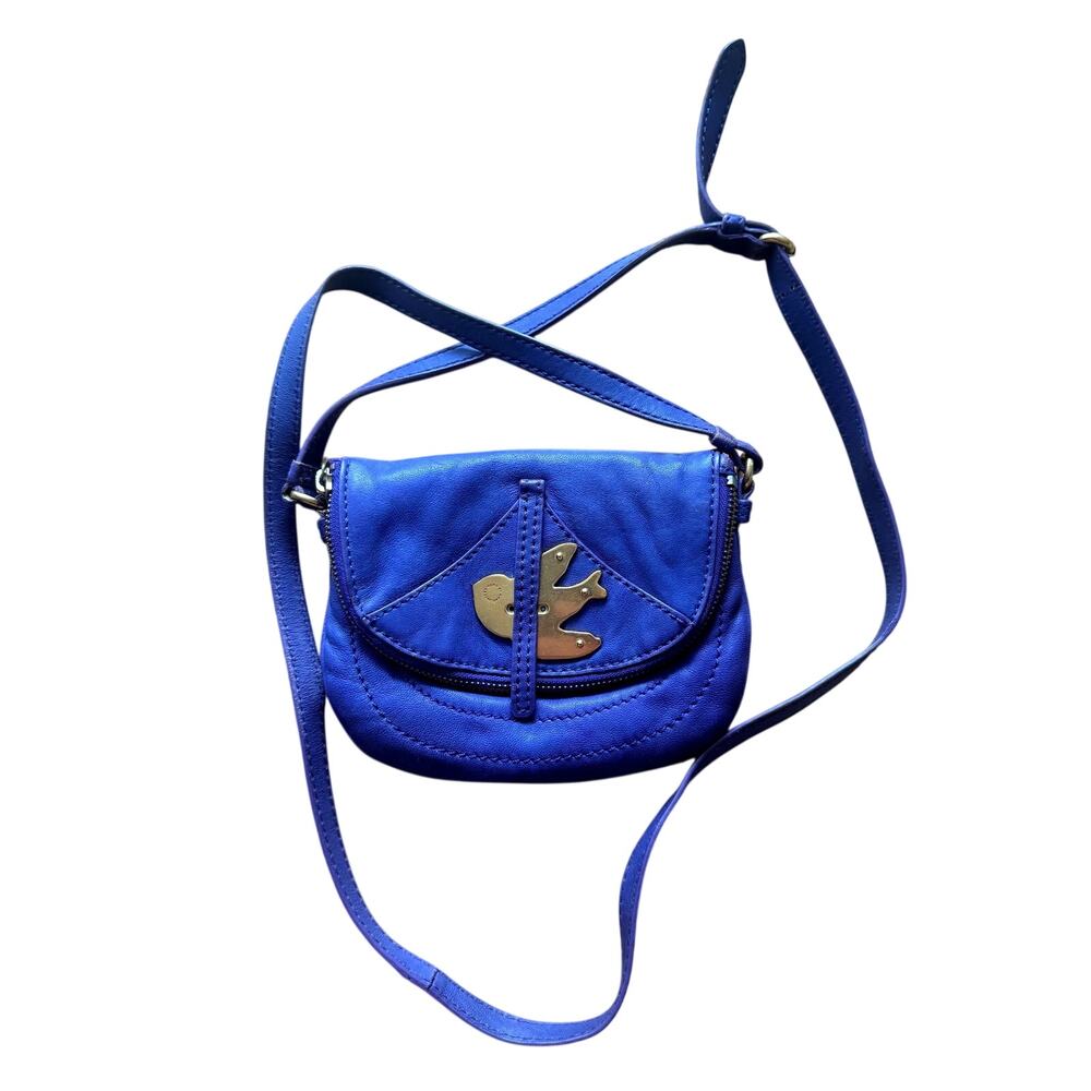 Marc by Marc Jacobs Petal to the Metal Crossbody Bag Purple Leather Gold Bird
